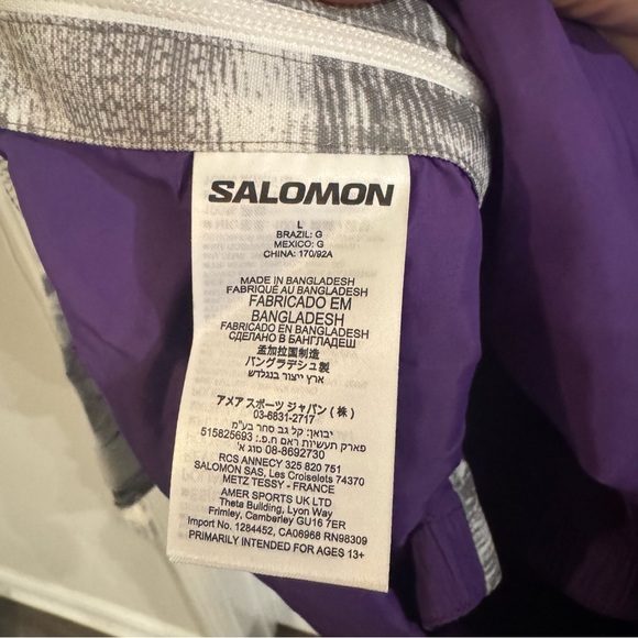 Salomon Bashley Anorak Grey White Print Pullover - Picture 11 of 15